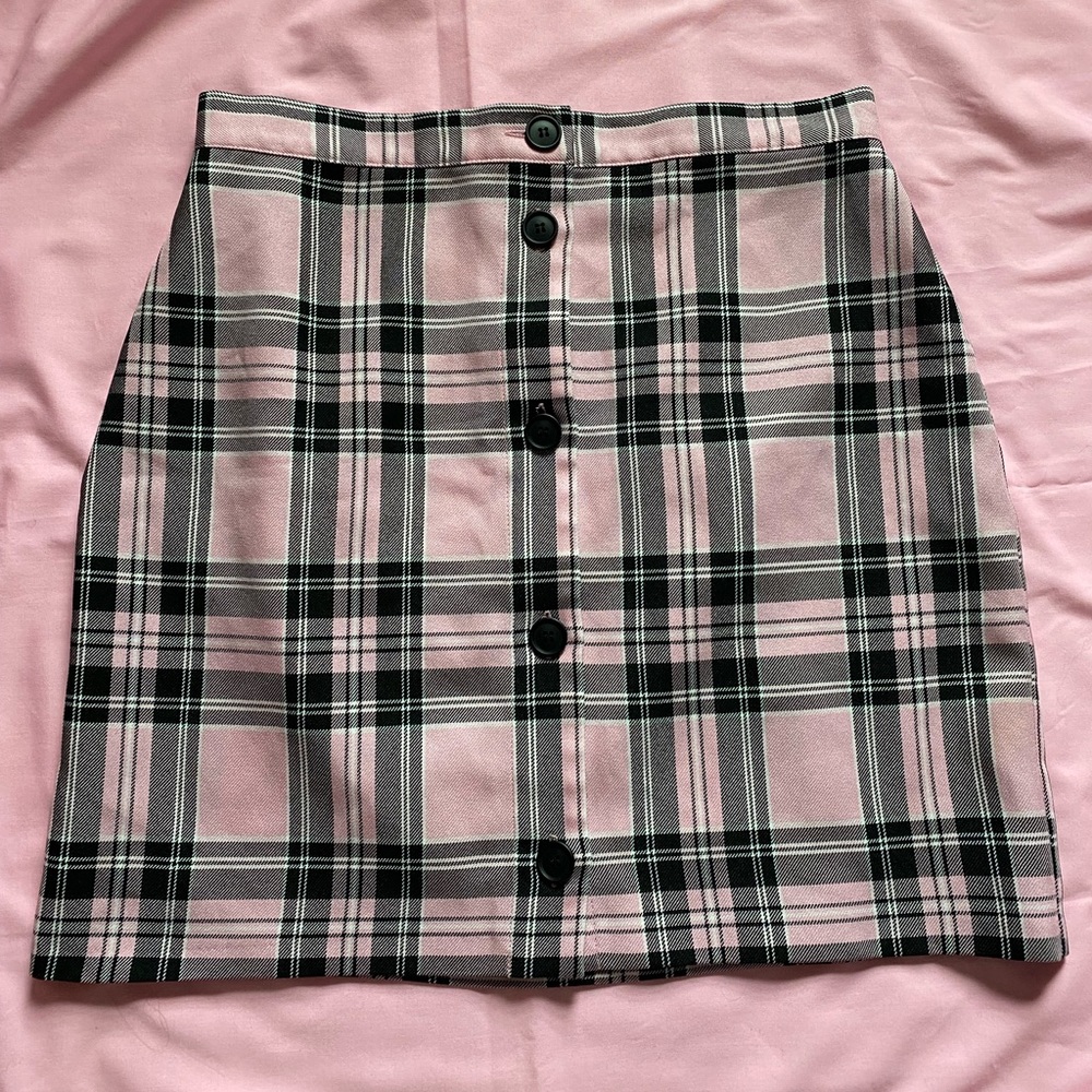 ASOS tailored pink button mini skirt